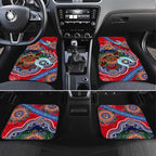 Custom NAIDOC Week 2024 Essendon Bombers Car Mats Australia Aboriginal Dot Painting