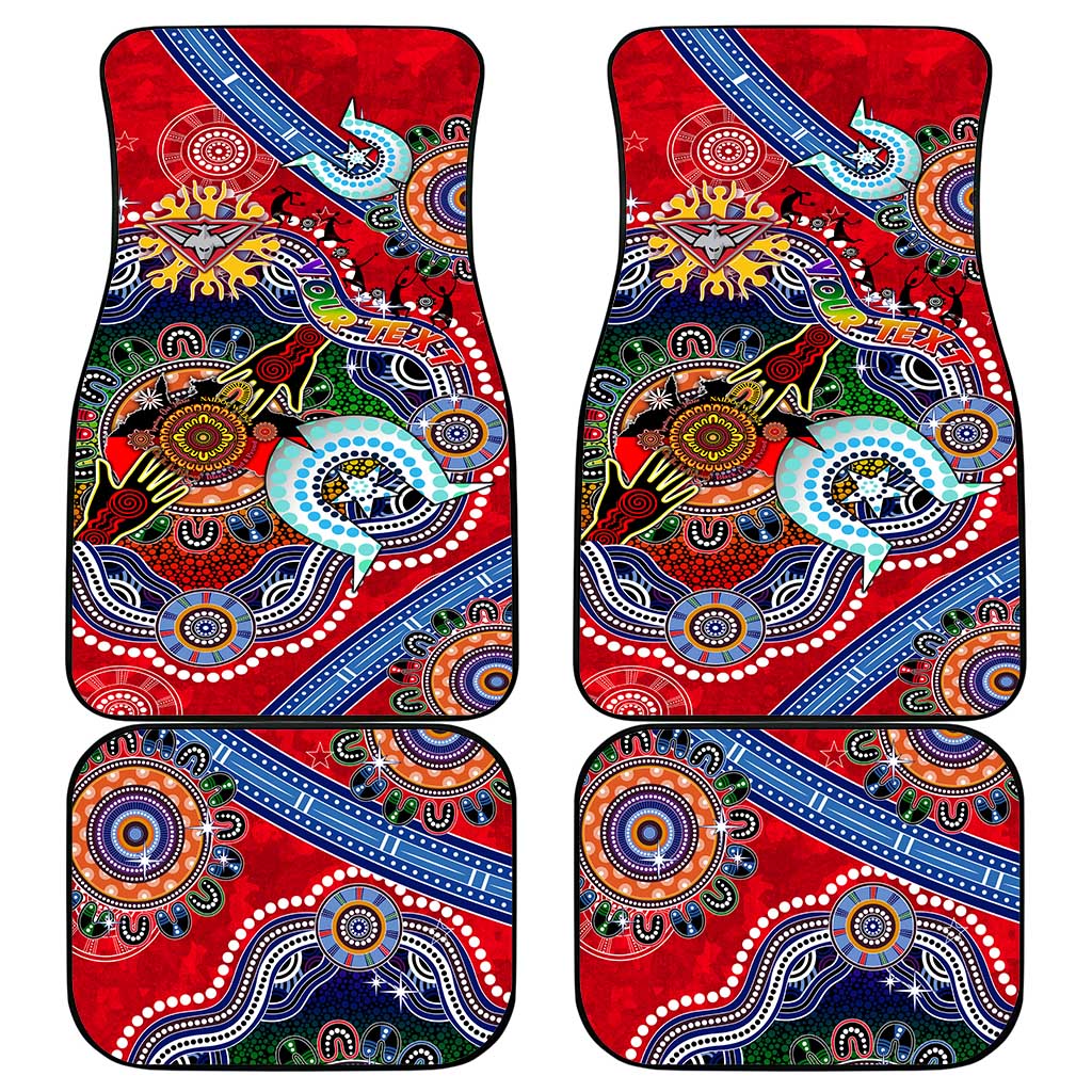 Custom NAIDOC Week 2024 Essendon Bombers Car Mats Australia Aboriginal Dot Painting