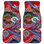 Custom NAIDOC Week 2024 Essendon Bombers Car Mats Australia Aboriginal Dot Painting