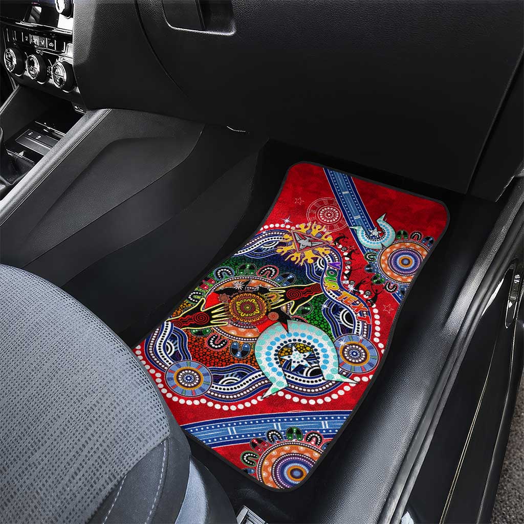 Custom NAIDOC Week 2024 Essendon Bombers Car Mats Australia Aboriginal Dot Painting