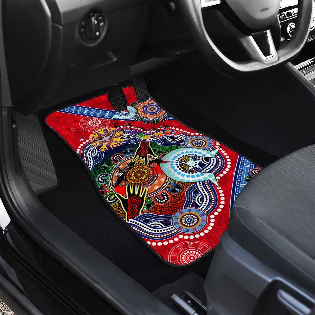 Custom NAIDOC Week 2024 Essendon Bombers Car Mats Australia Aboriginal Dot Painting