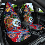 Custom NAIDOC Week 2024 Essendon Bombers Car Seat Cover Australia Aboriginal Dot Painting