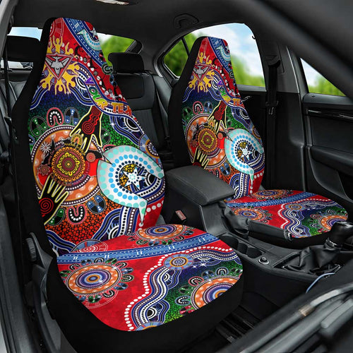 Custom NAIDOC Week 2024 Essendon Bombers Car Seat Cover Australia Aboriginal Dot Painting