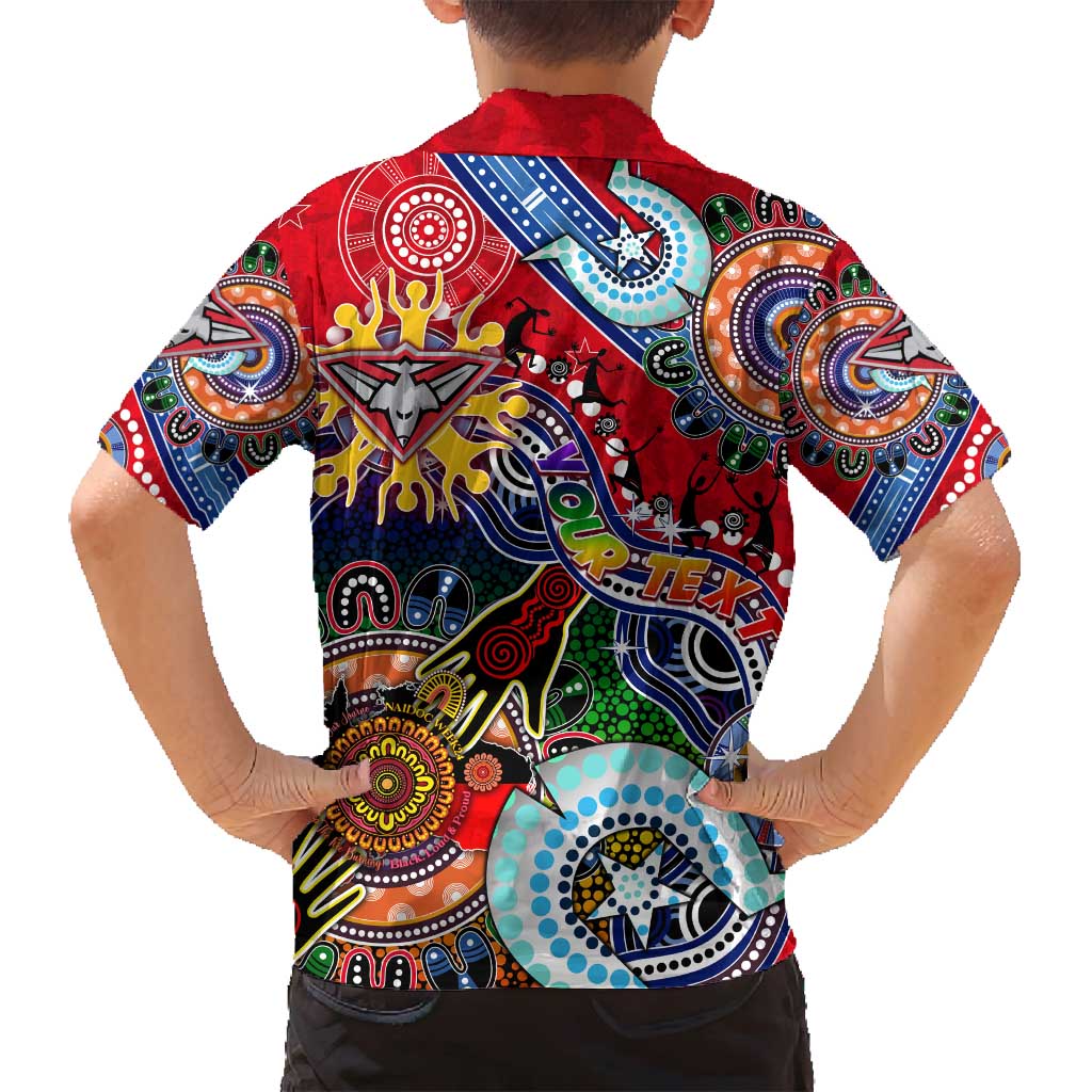 Custom NAIDOC Week 2024 Essendon Bombers Family Matching Long Sleeve Bodycon Dress and Hawaiian Shirt Australia Aboriginal Dot Painting