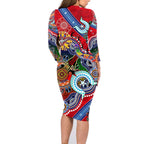 Custom NAIDOC Week 2024 Essendon Bombers Family Matching Long Sleeve Bodycon Dress and Hawaiian Shirt Australia Aboriginal Dot Painting