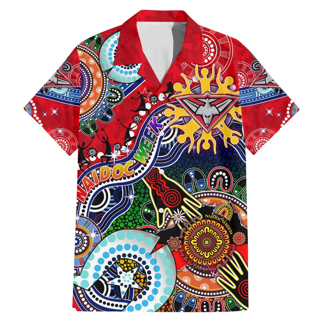 Custom NAIDOC Week 2024 Essendon Bombers Family Matching Mermaid Dress and Hawaiian Shirt Australia Aboriginal Dot Painting