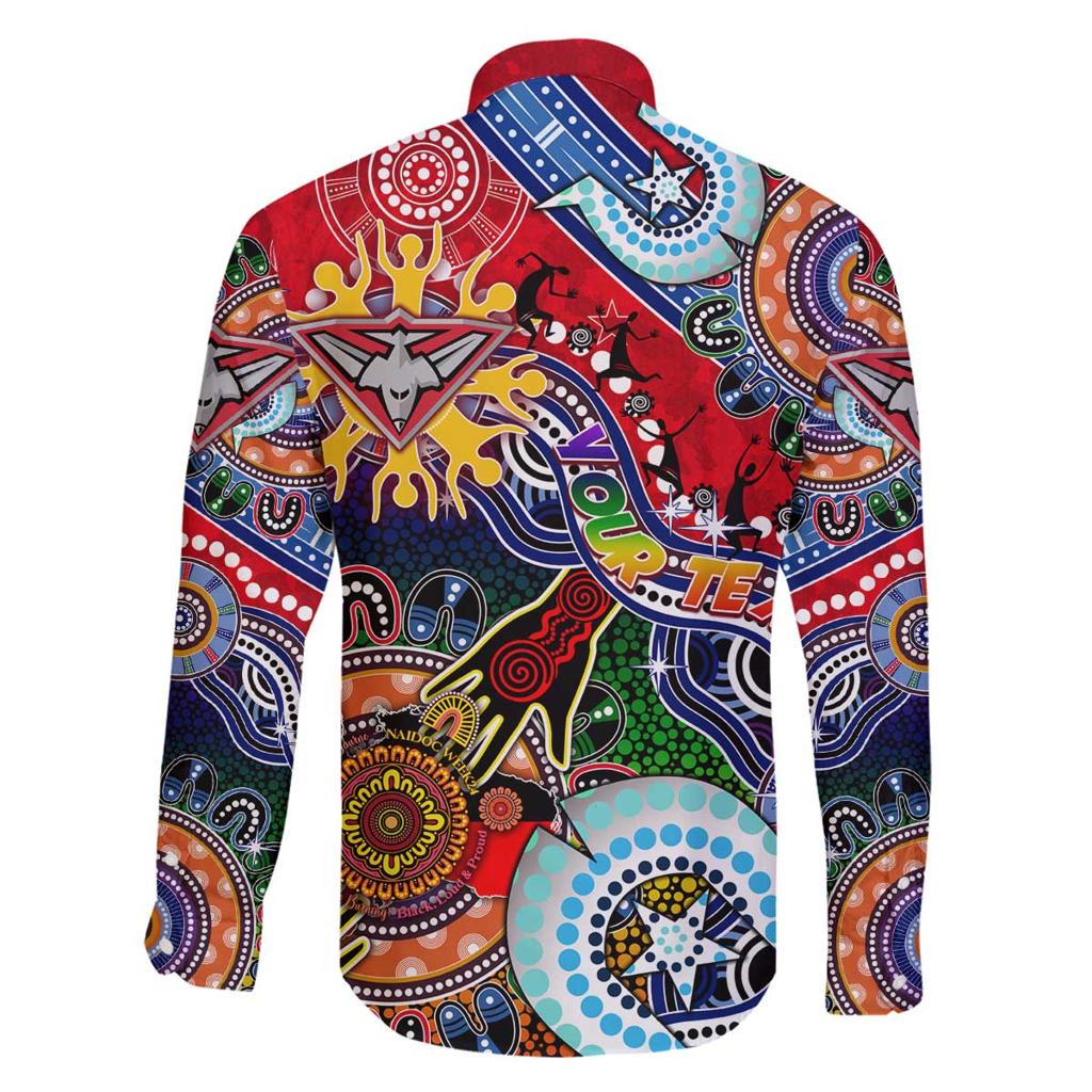 Custom NAIDOC Week 2024 Essendon Bombers Family Matching Off Shoulder Short Dress and Hawaiian Shirt Australia Aboriginal Dot Painting
