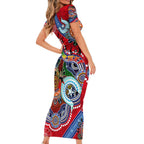 Custom NAIDOC Week 2024 Essendon Bombers Family Matching Short Sleeve Bodycon Dress and Hawaiian Shirt Australia Aboriginal Dot Painting
