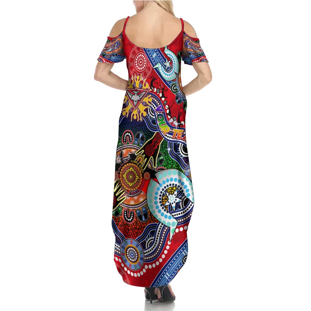 Custom NAIDOC Week 2024 Essendon Bombers Family Matching Summer Maxi Dress and Hawaiian Shirt Australia Aboriginal Dot Painting
