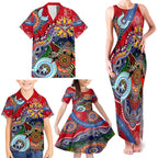 Custom NAIDOC Week 2024 Essendon Bombers Family Matching Tank Maxi Dress and Hawaiian Shirt Australia Aboriginal Dot Painting