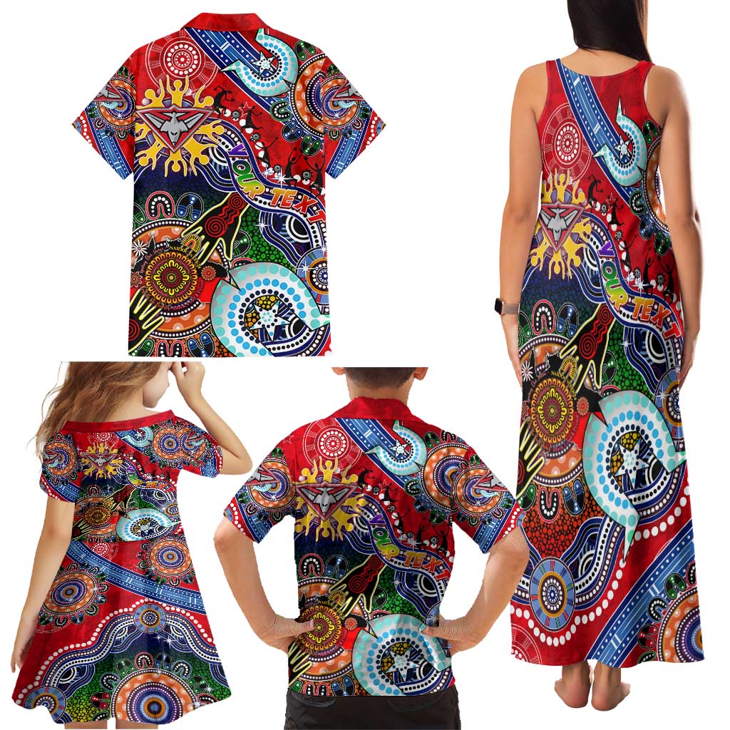 Custom NAIDOC Week 2024 Essendon Bombers Family Matching Tank Maxi Dress and Hawaiian Shirt Australia Aboriginal Dot Painting
