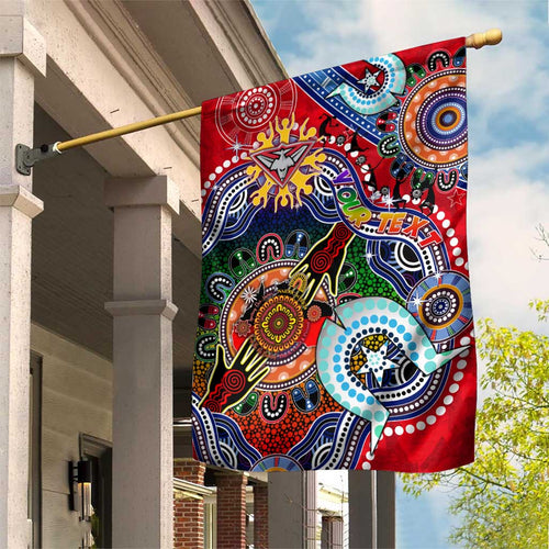 Custom NAIDOC Week 2024 Essendon Bombers Garden Flag Australia Aboriginal Dot Painting