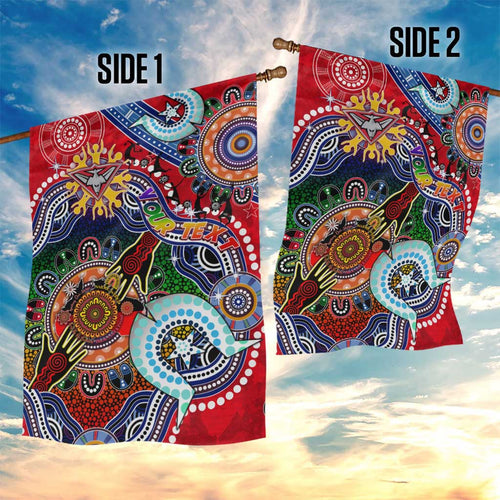 Custom NAIDOC Week 2024 Essendon Bombers Garden Flag Australia Aboriginal Dot Painting