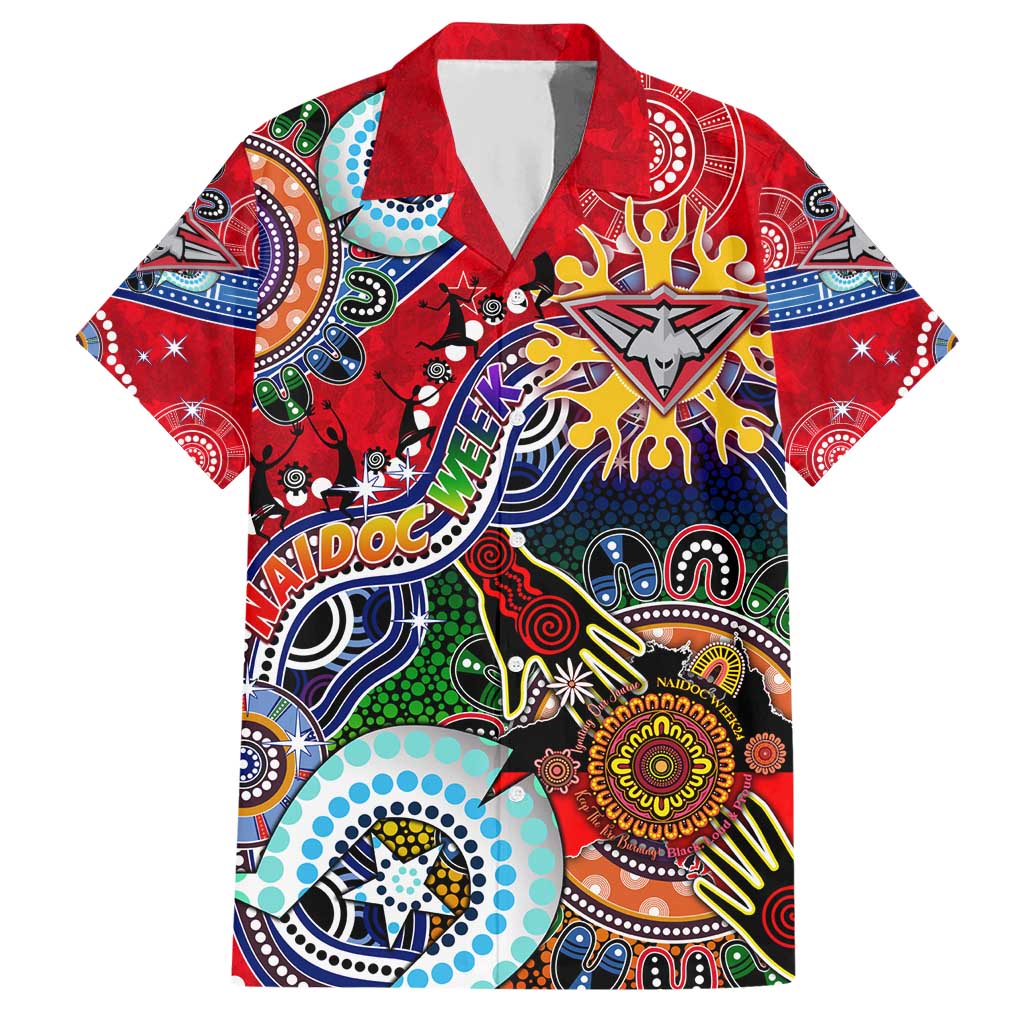 Custom NAIDOC Week 2024 Essendon Bombers Hawaiian Shirt Australia Aboriginal Dot Painting