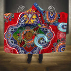 Custom NAIDOC Week 2024 Essendon Bombers Hooded Blanket Australia Aboriginal Dot Painting
