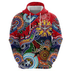 Custom NAIDOC Week 2024 Essendon Bombers Hoodie Australia Aboriginal Dot Painting