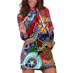Custom NAIDOC Week 2024 Essendon Bombers Hoodie Dress Australia Aboriginal Dot Painting