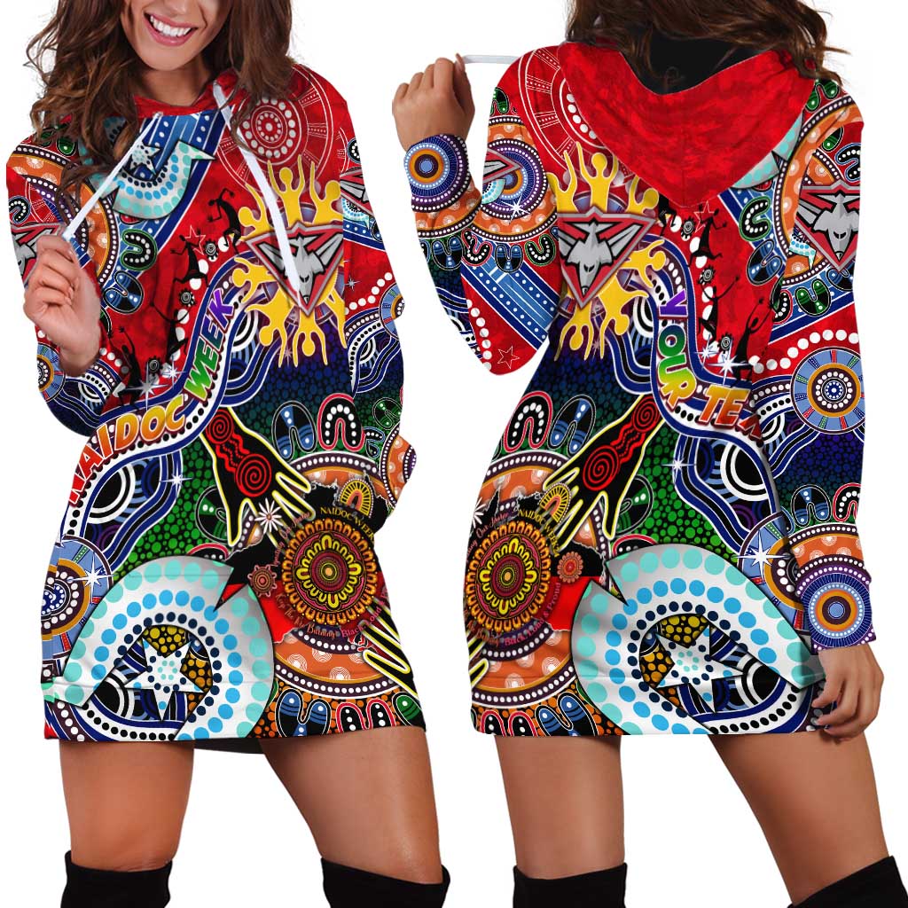 Custom NAIDOC Week 2024 Essendon Bombers Hoodie Dress Australia Aboriginal Dot Painting