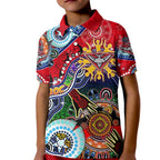 Custom NAIDOC Week 2024 Essendon Bombers Kid Polo Shirt Australia Aboriginal Dot Painting