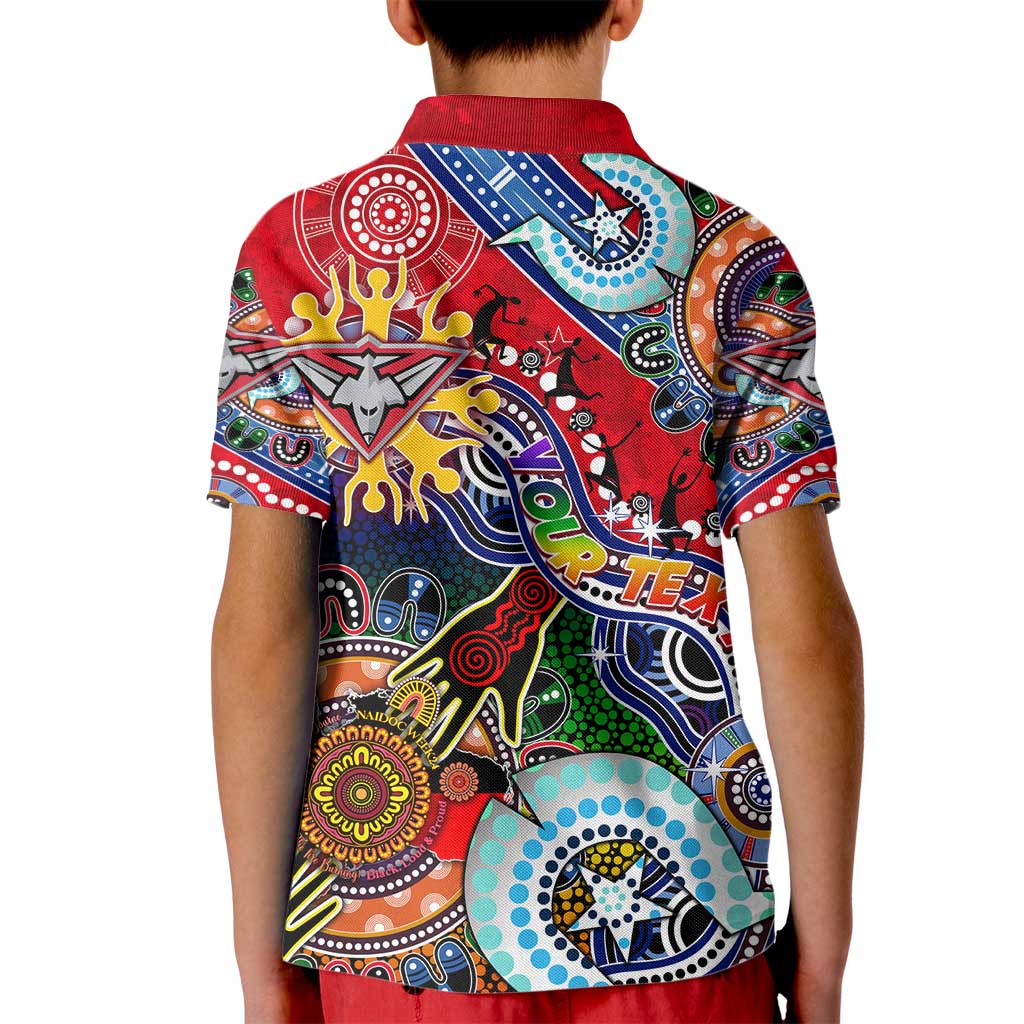 Custom NAIDOC Week 2024 Essendon Bombers Kid Polo Shirt Australia Aboriginal Dot Painting