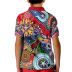 Custom NAIDOC Week 2024 Essendon Bombers Kid Polo Shirt Australia Aboriginal Dot Painting