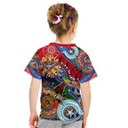 Custom NAIDOC Week 2024 Essendon Bombers Kid T Shirt Australia Aboriginal Dot Painting
