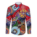 Custom NAIDOC Week 2024 Essendon Bombers Long Sleeve Button Shirt Australia Aboriginal Dot Painting