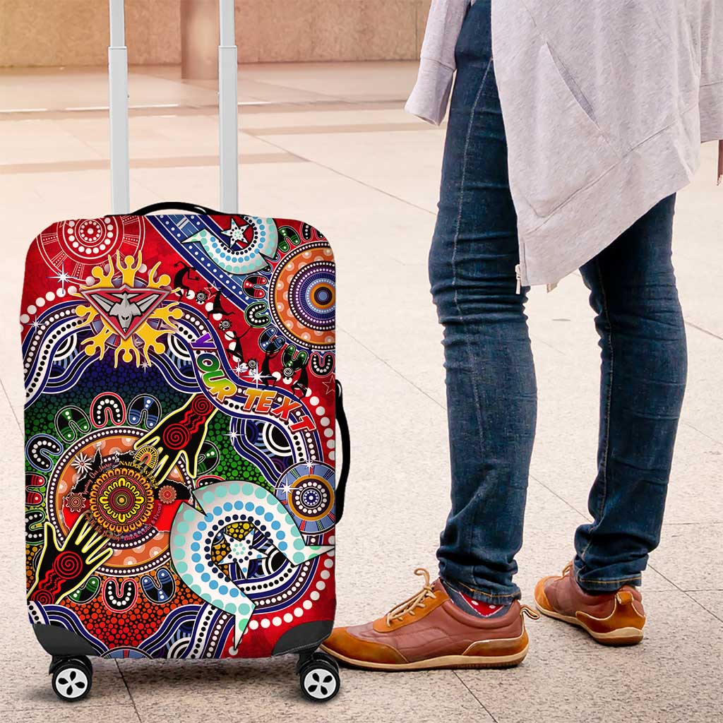 Custom NAIDOC Week 2024 Essendon Bombers Luggage Cover Australia Aboriginal Dot Painting