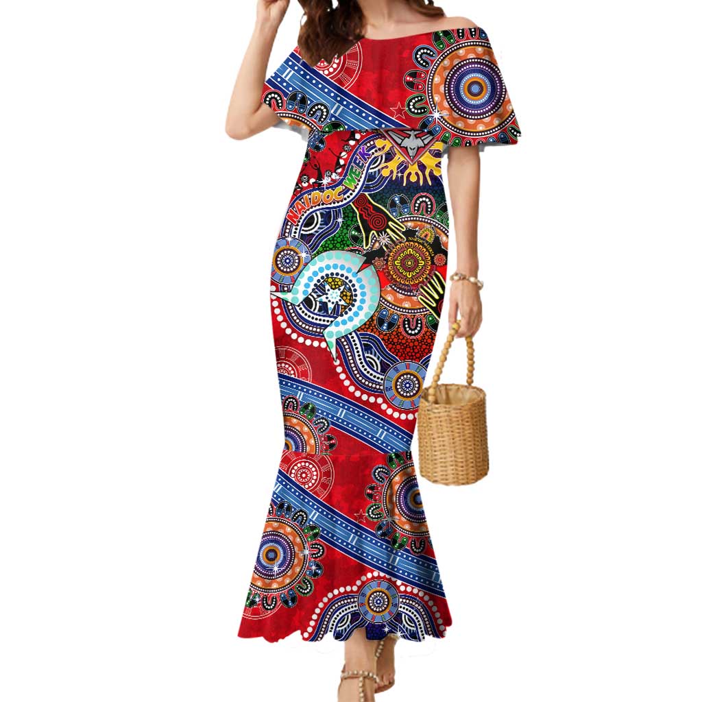 Custom NAIDOC Week 2024 Essendon Bombers Mermaid Dress Australia Aboriginal Dot Painting