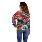 Custom NAIDOC Week 2024 Essendon Bombers Off Shoulder Sweater Australia Aboriginal Dot Painting