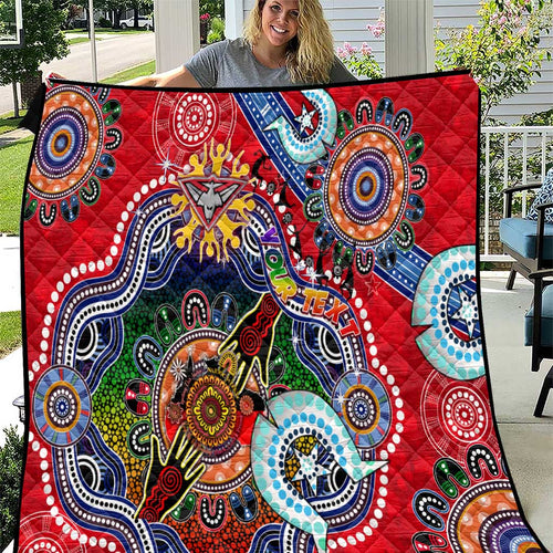 Custom NAIDOC Week 2024 Essendon Bombers Quilt Australia Aboriginal Dot Painting