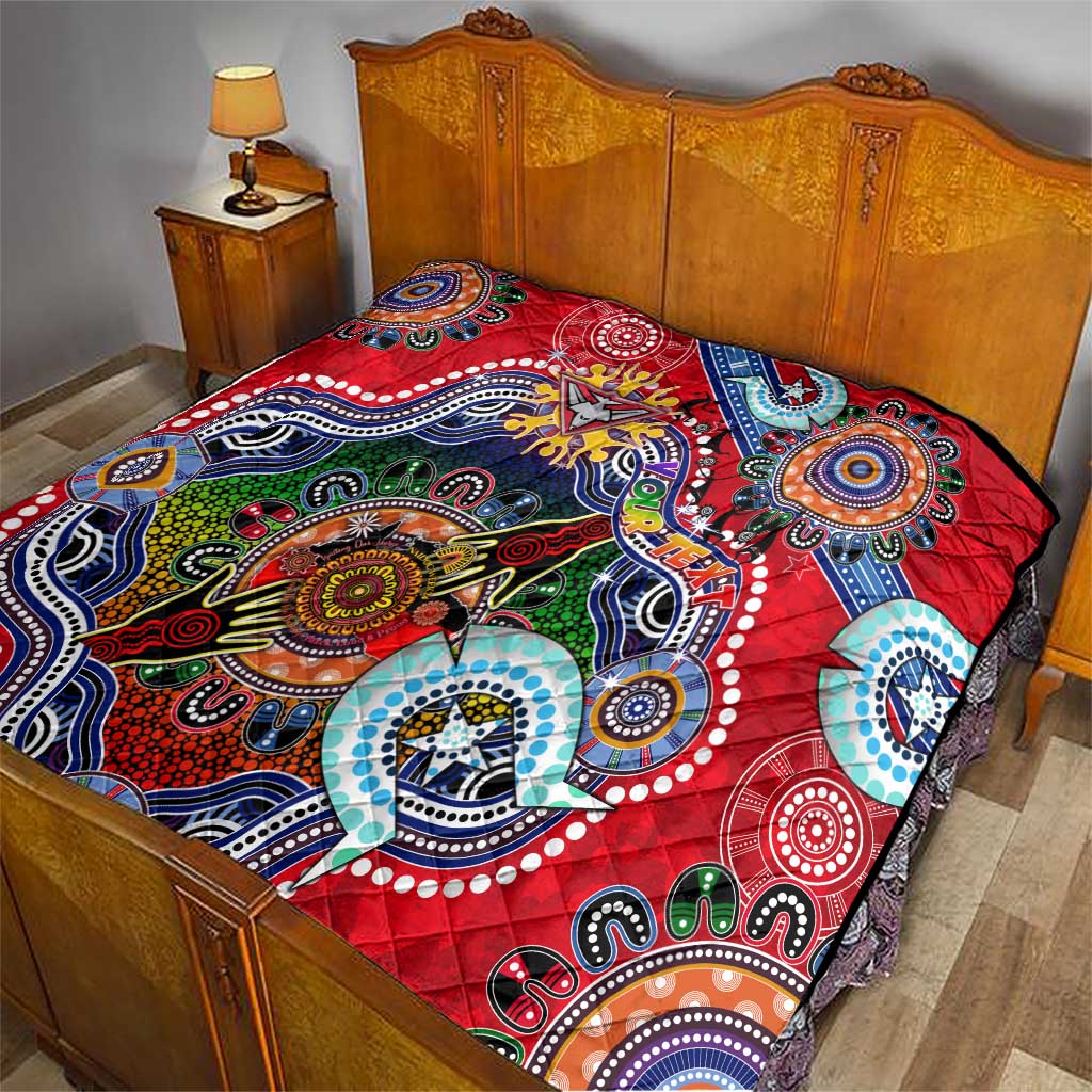 Custom NAIDOC Week 2024 Essendon Bombers Quilt Australia Aboriginal Dot Painting