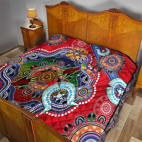 Custom NAIDOC Week 2024 Essendon Bombers Quilt Australia Aboriginal Dot Painting