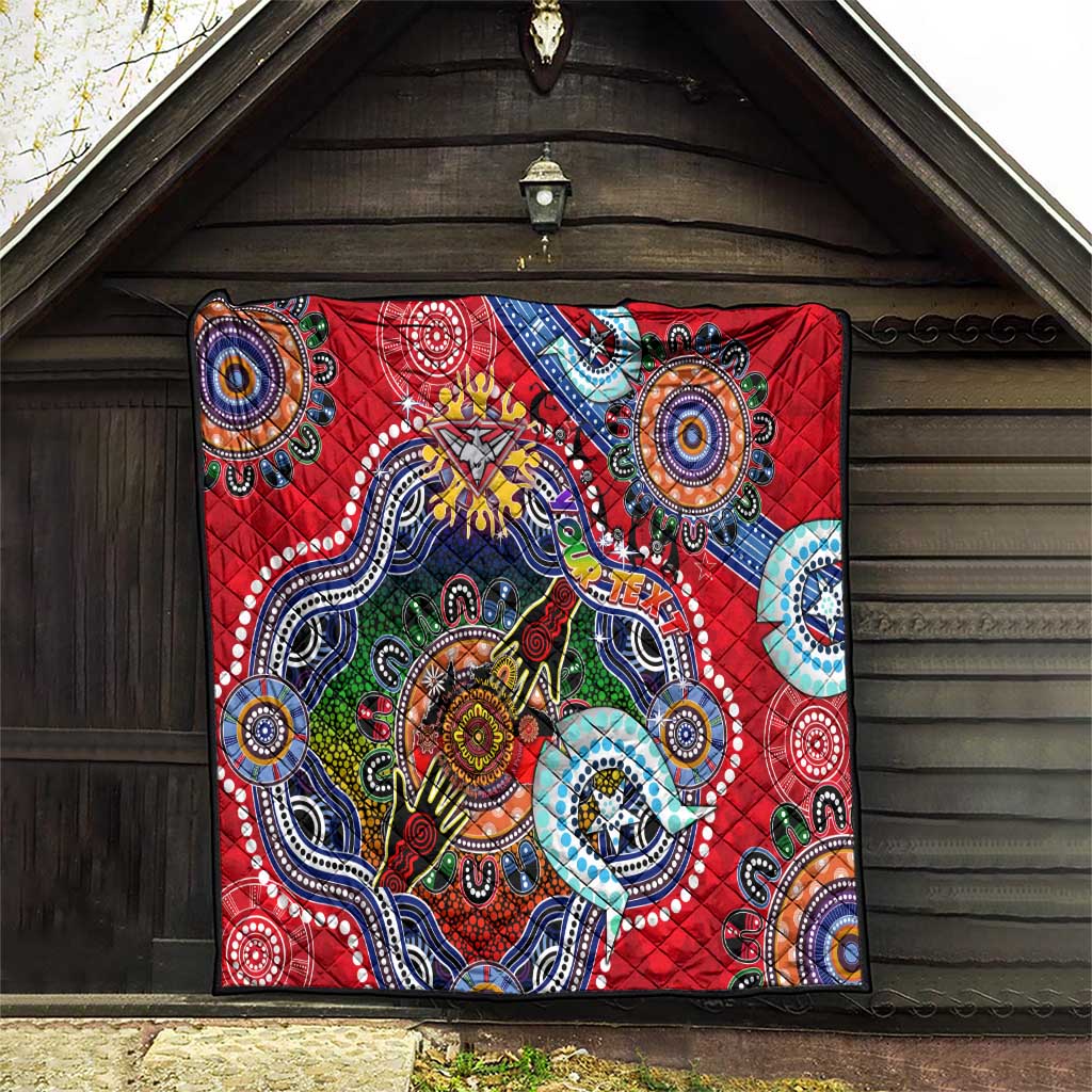 Custom NAIDOC Week 2024 Essendon Bombers Quilt Australia Aboriginal Dot Painting
