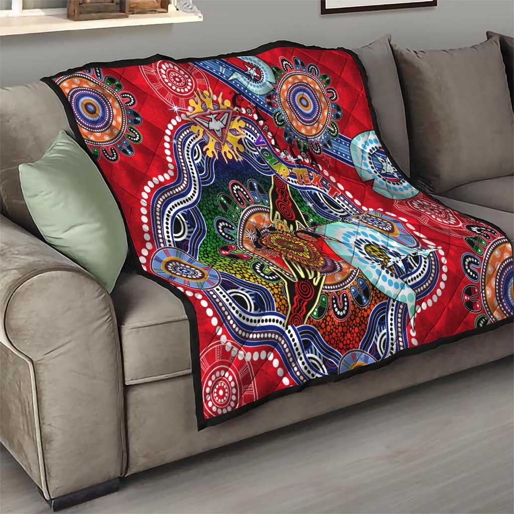 Custom NAIDOC Week 2024 Essendon Bombers Quilt Australia Aboriginal Dot Painting
