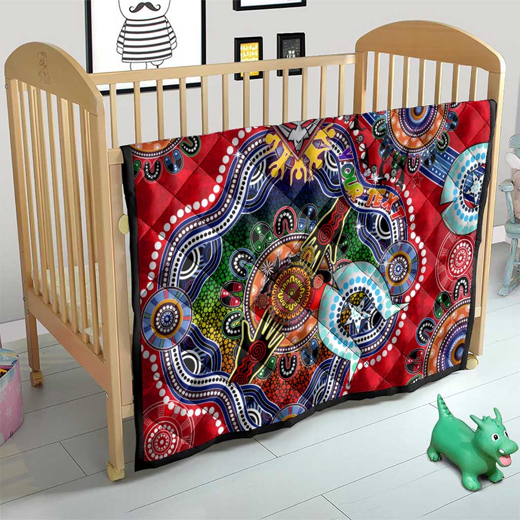 Custom NAIDOC Week 2024 Essendon Bombers Quilt Australia Aboriginal Dot Painting