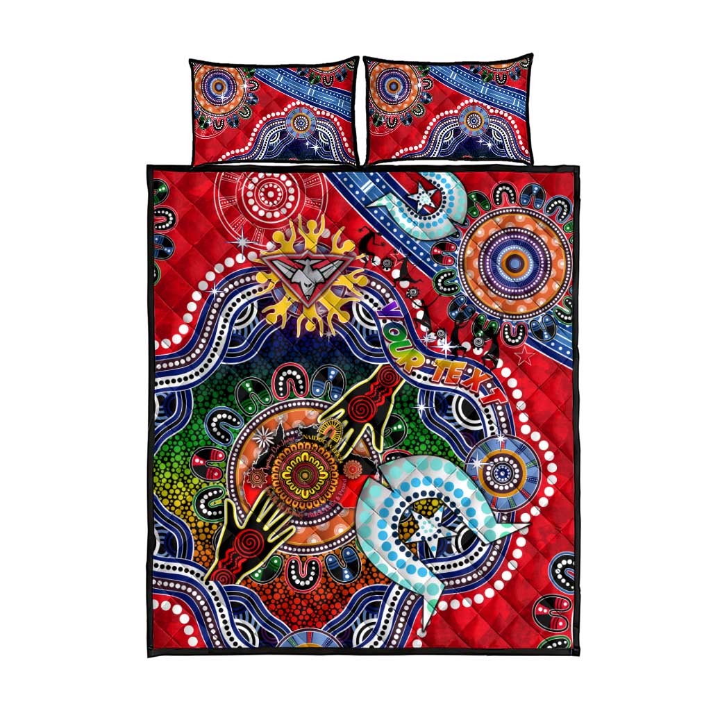 Custom NAIDOC Week 2024 Essendon Bombers Quilt Bed Set Australia Aboriginal Dot Painting