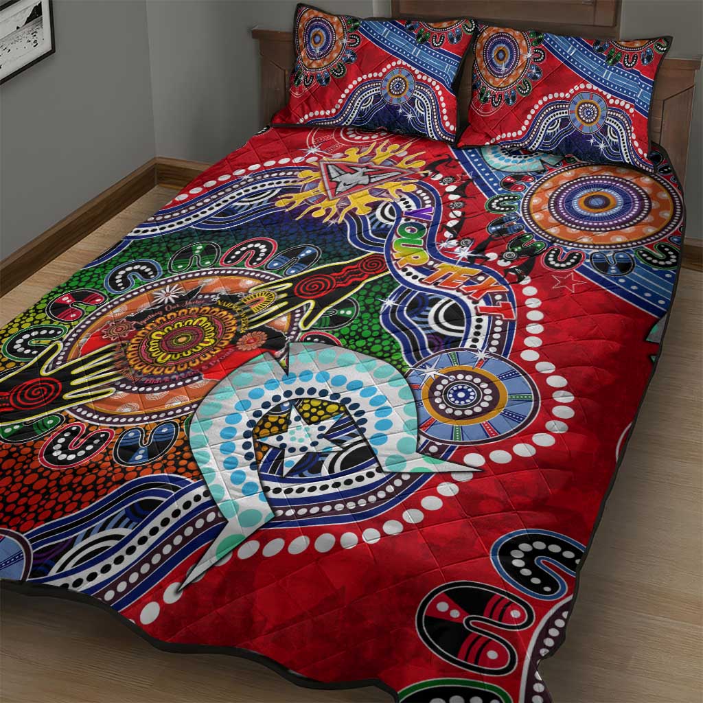 Custom NAIDOC Week 2024 Essendon Bombers Quilt Bed Set Australia Aboriginal Dot Painting