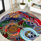 Custom NAIDOC Week 2024 Essendon Bombers Round Carpet Australia Aboriginal Dot Painting