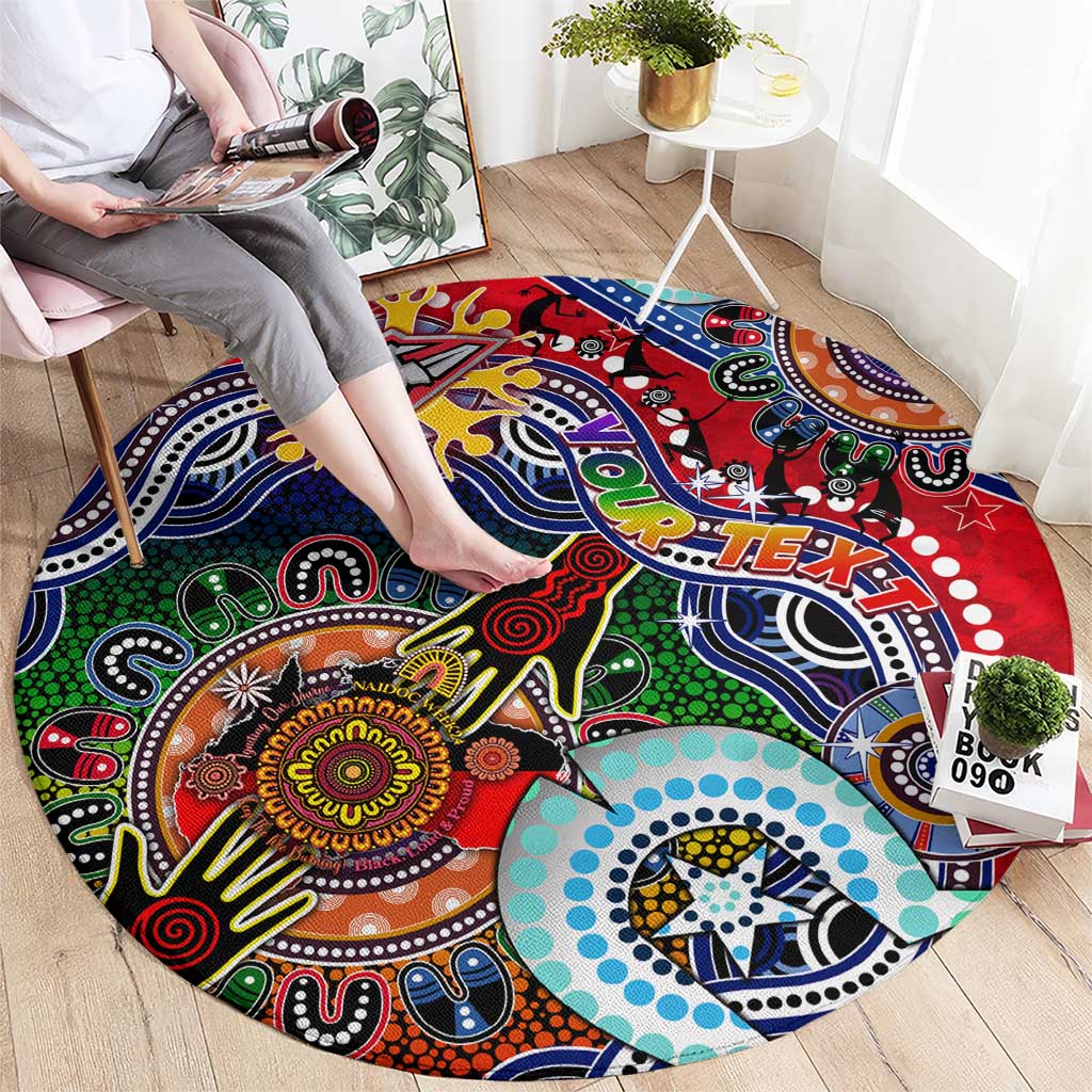 Custom NAIDOC Week 2024 Essendon Bombers Round Carpet Australia Aboriginal Dot Painting