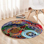 Custom NAIDOC Week 2024 Essendon Bombers Round Carpet Australia Aboriginal Dot Painting