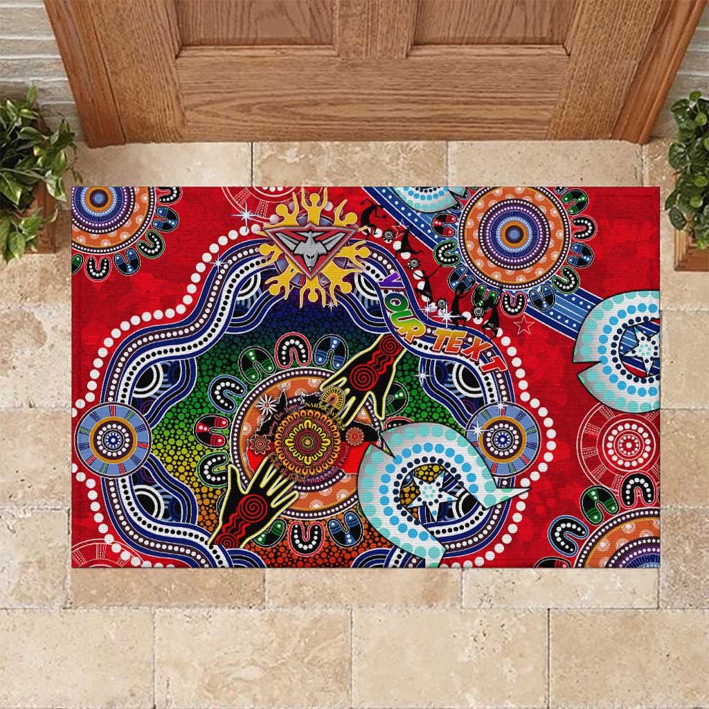 Custom NAIDOC Week 2024 Essendon Bombers Rubber Doormat Australia Aboriginal Dot Painting