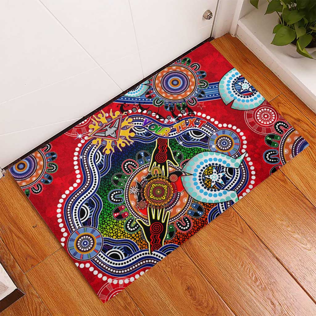 Custom NAIDOC Week 2024 Essendon Bombers Rubber Doormat Australia Aboriginal Dot Painting