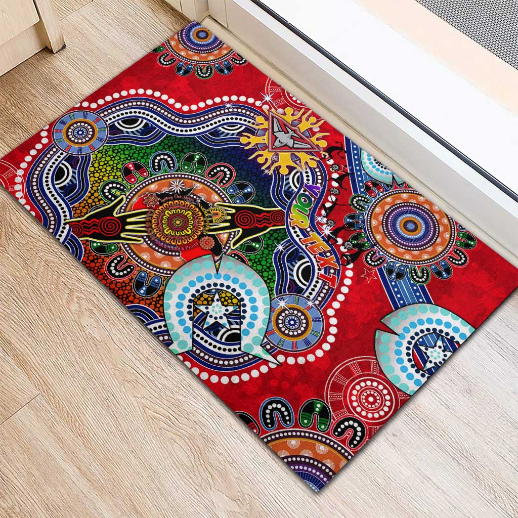 Custom NAIDOC Week 2024 Essendon Bombers Rubber Doormat Australia Aboriginal Dot Painting