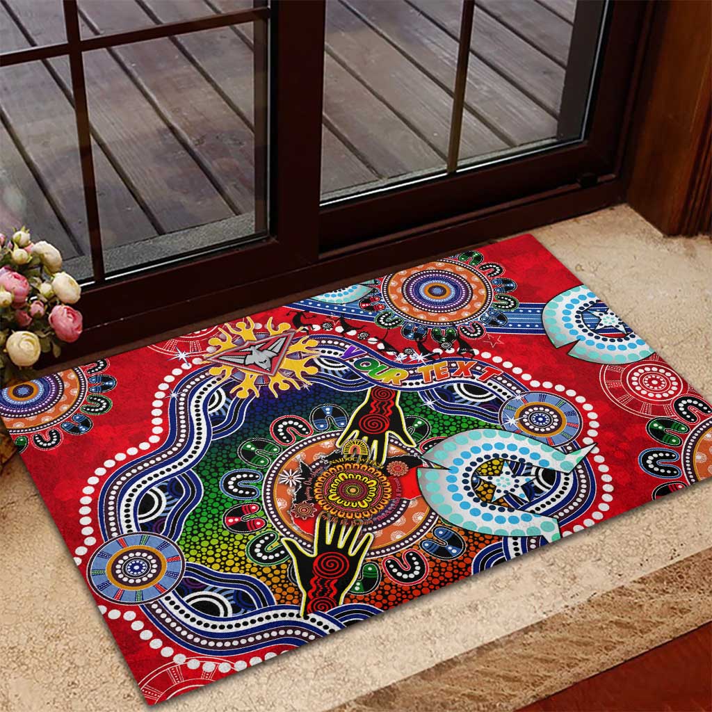 Custom NAIDOC Week 2024 Essendon Bombers Rubber Doormat Australia Aboriginal Dot Painting