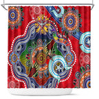 Custom NAIDOC Week 2024 Essendon Bombers Shower Curtain Australia Aboriginal Dot Painting