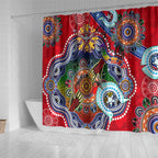 Custom NAIDOC Week 2024 Essendon Bombers Shower Curtain Australia Aboriginal Dot Painting