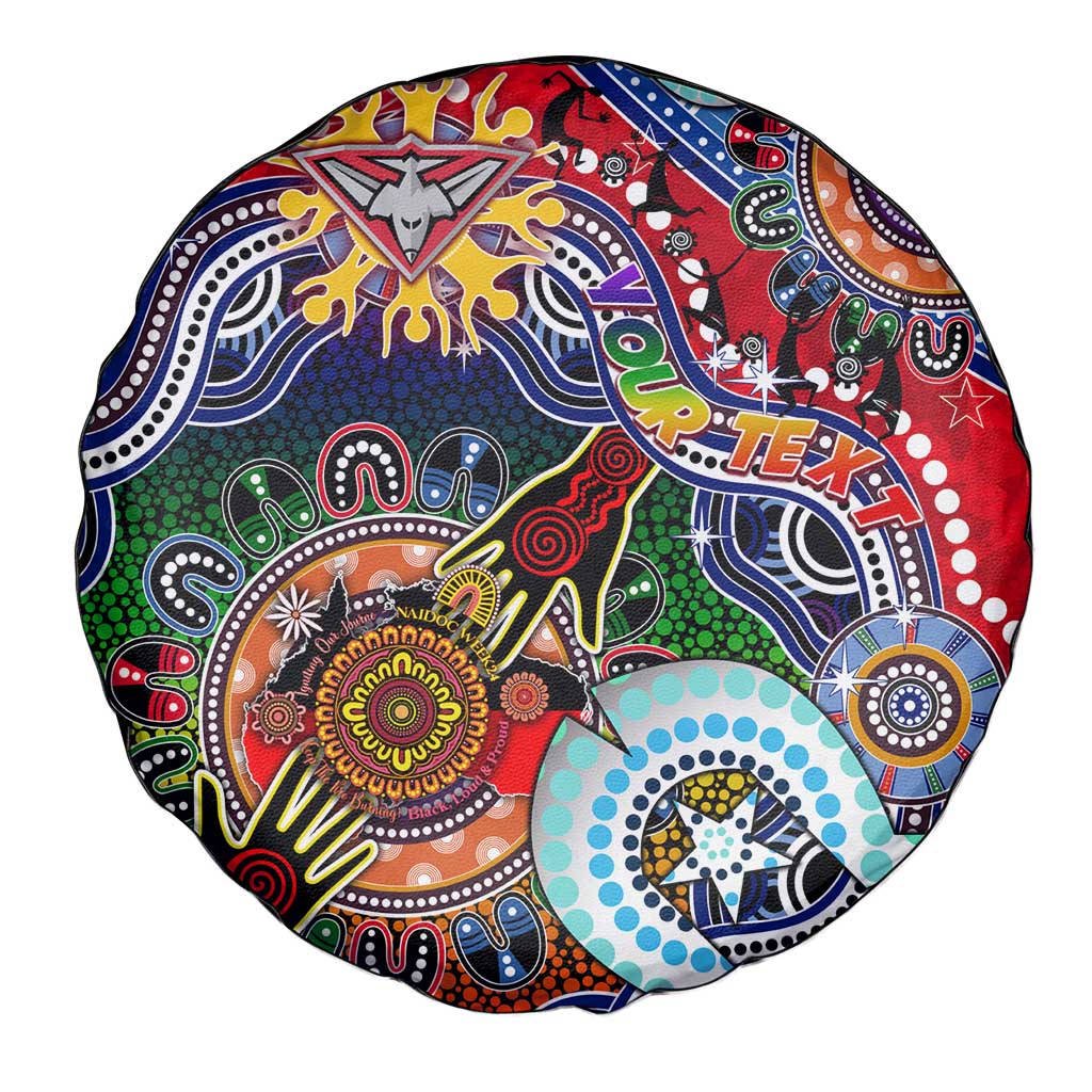 Custom NAIDOC Week 2024 Essendon Bombers Spare Tire Cover Australia Aboriginal Dot Painting