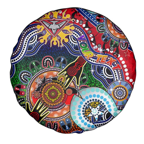Custom NAIDOC Week 2024 Essendon Bombers Spare Tire Cover Australia Aboriginal Dot Painting