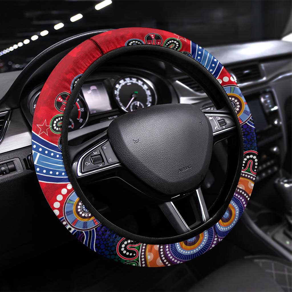 NAIDOC Week 2024 Essendon Bombers Steering Wheel Cover Australia Aboriginal Dot Painting